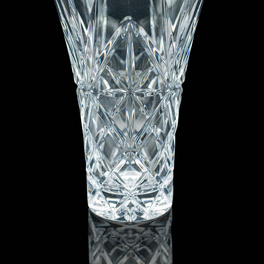 photo for sale Tall Vintage Display Vase, English, Cut Crystal Glass, Flower Sleeve, Decorative