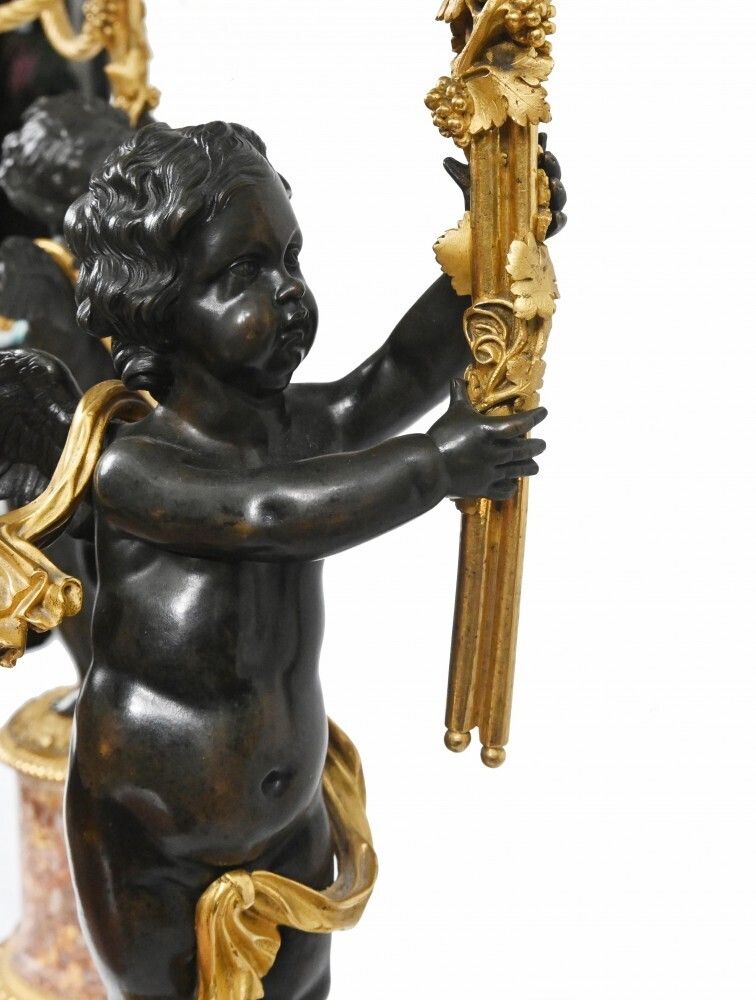 Pair French Bronze Cherub Candelabras Clodion photo furniture