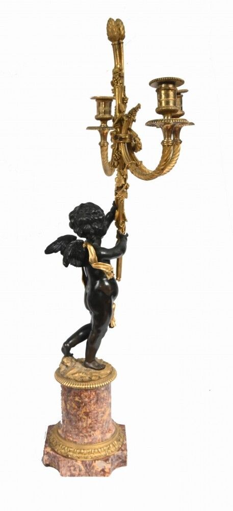 Pair French Bronze Cherub Candelabras Clodion photo Home Decor