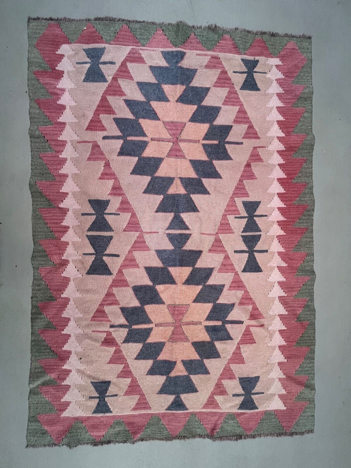 Vintage Turkish Kilim Rug 170x117 Cm Wool Kelim Medium photo furniture