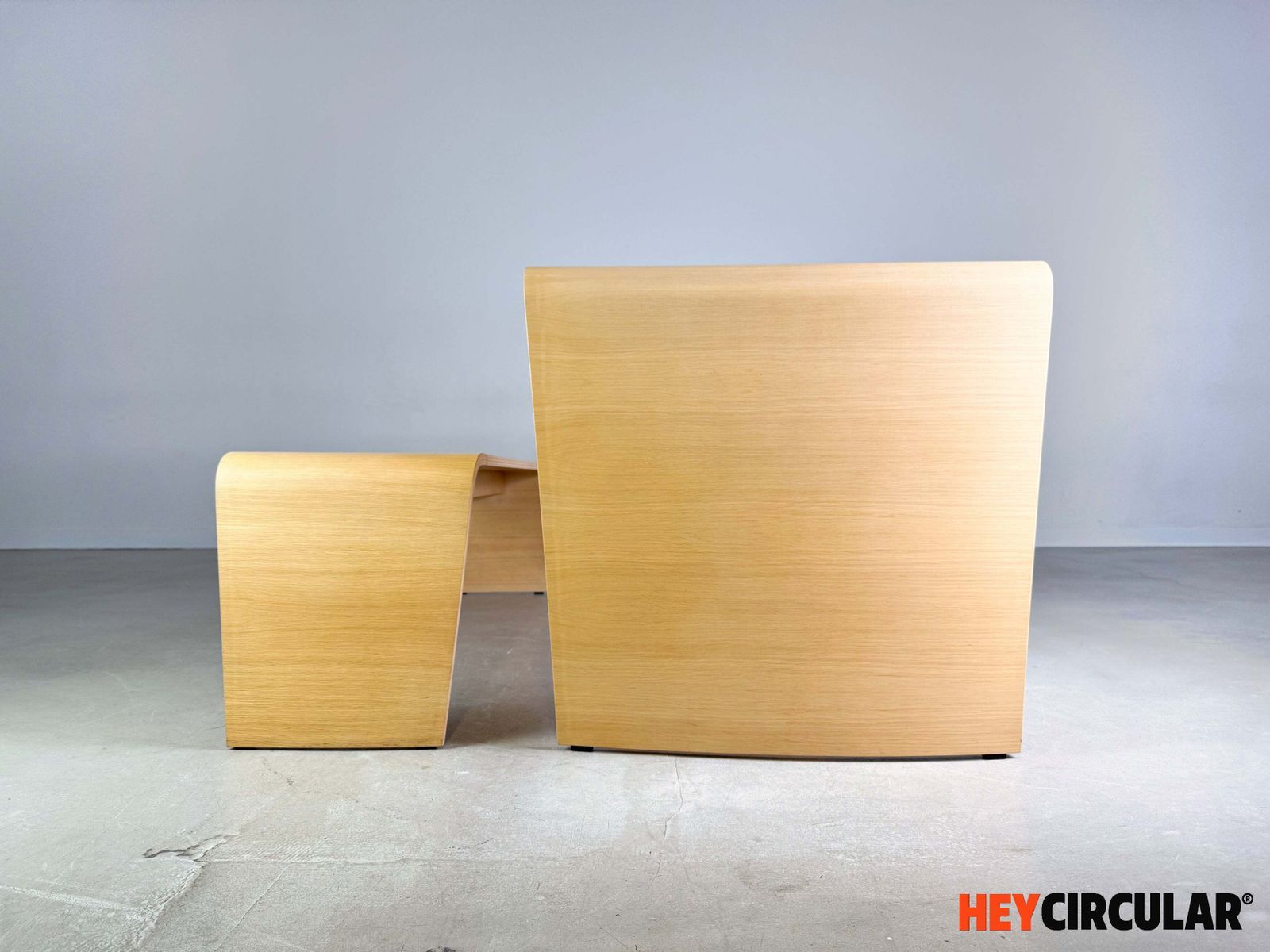 Set Of 2 Tables + Bench Brunner Jehs Laub Oak Design Table photo vinterior