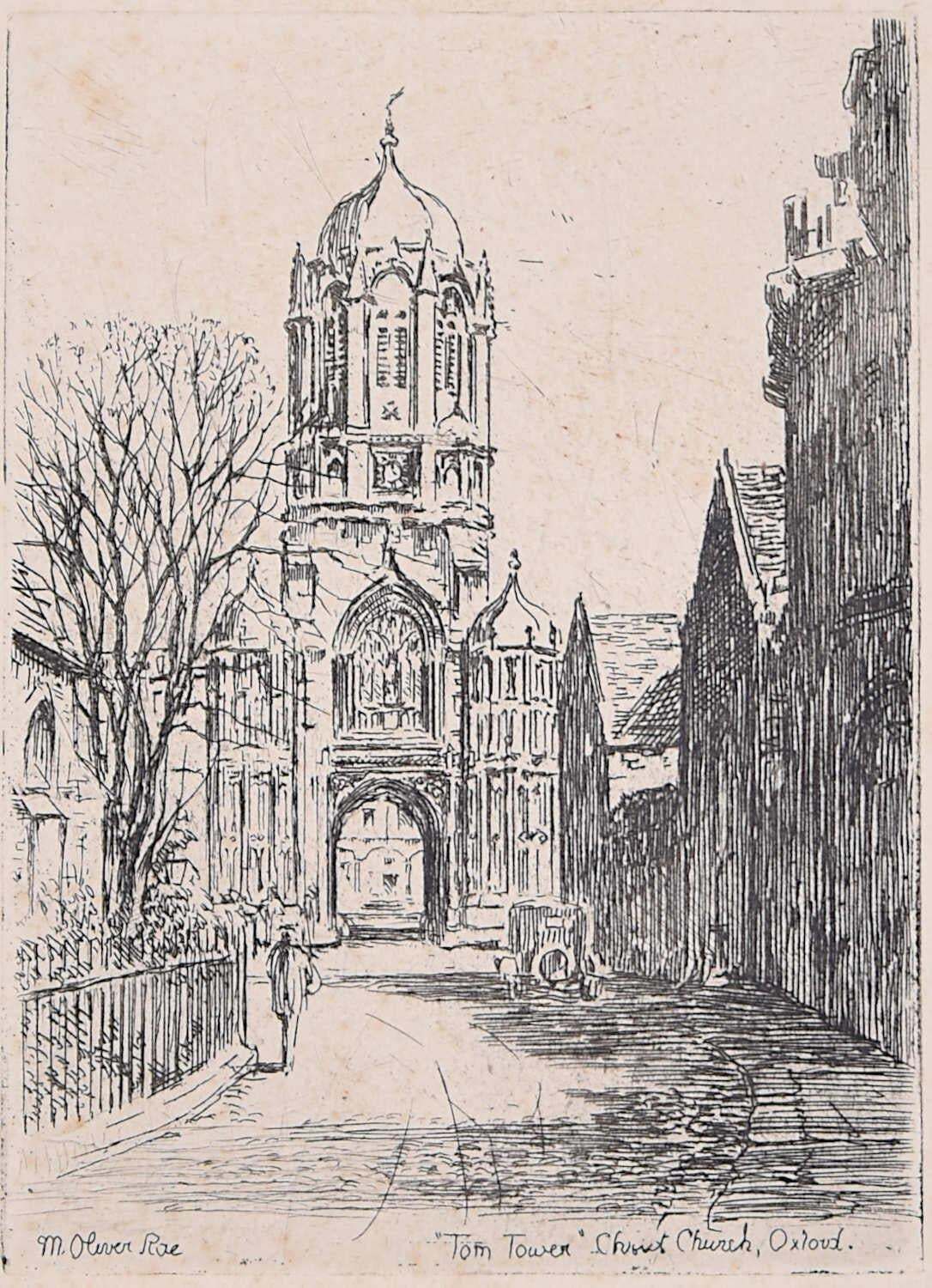Mabel Oliver Rae, Etching Of Tom Tower, Oxfordc.1920