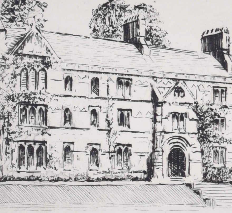 Mabel Oliver Rae, Etching Of Keble College, Oxford C.1920 photo furniture