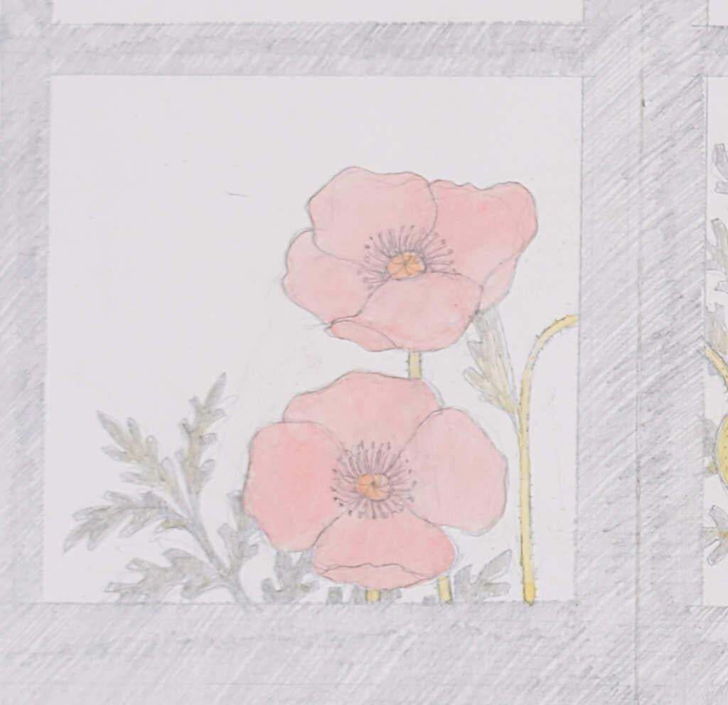 Pencil Design For Stained Glass Window By Jane Gray (1975) photo furniture