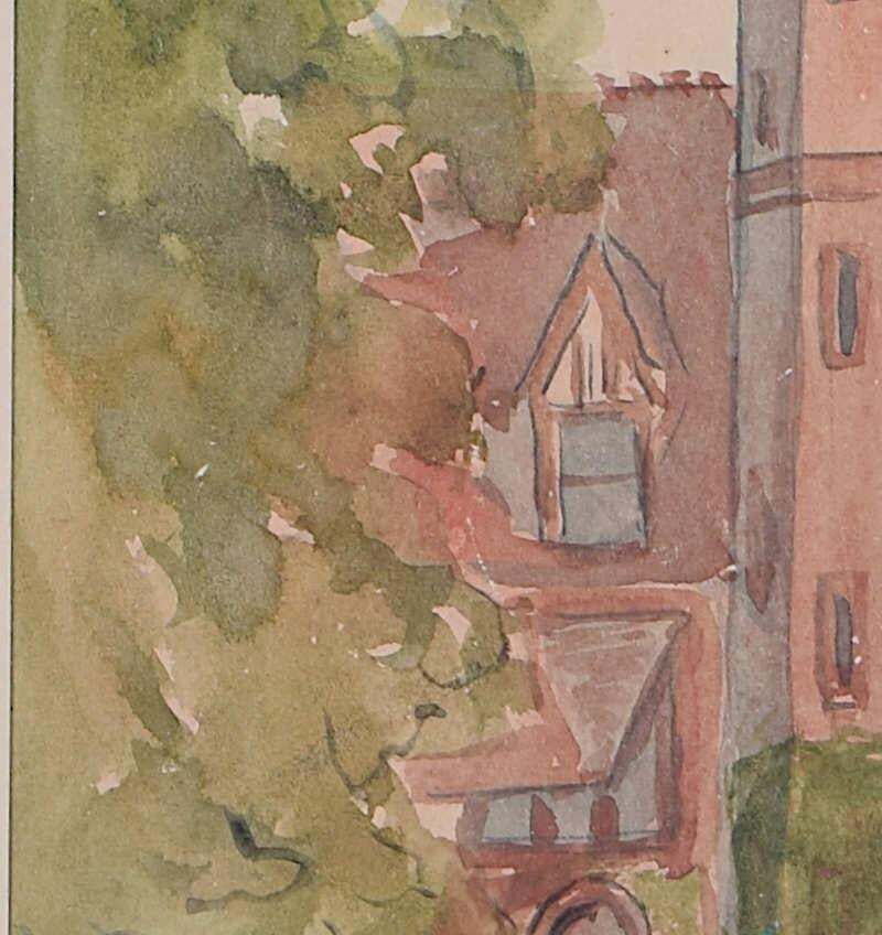 Girton College, Cambridge, Watercolour By Joy Fox (1940) photo for sale