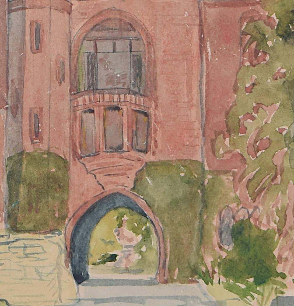 Girton College, Cambridge, Watercolour By Joy Fox (1940) photo Art