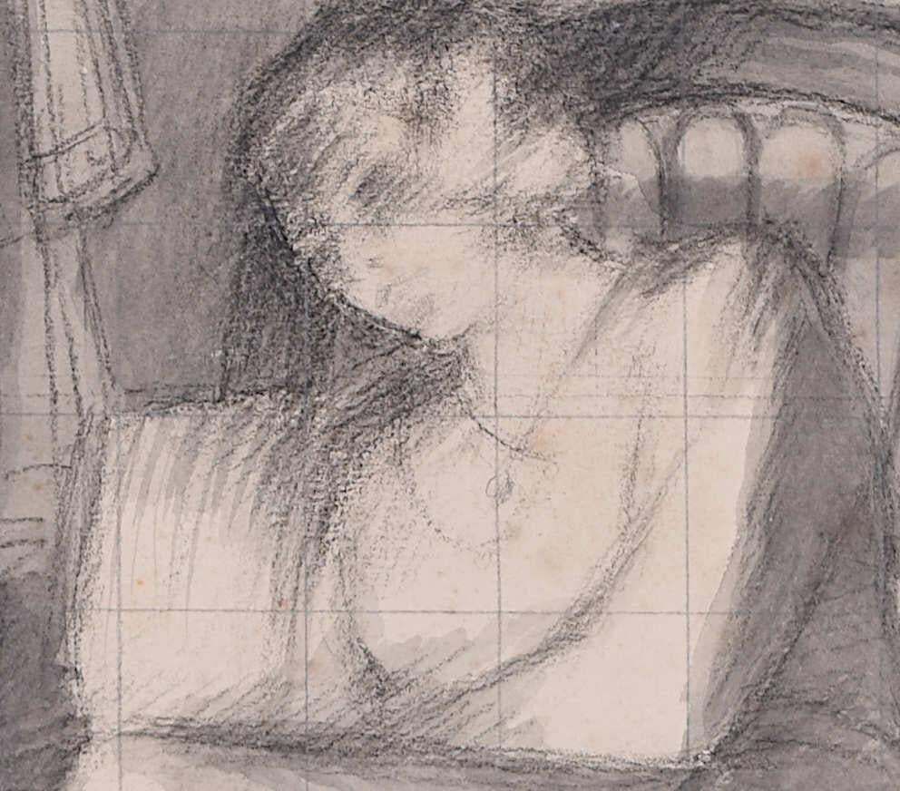 Watching Over The Fire, Pencil Drawing By Hillary Hennes photo furniture