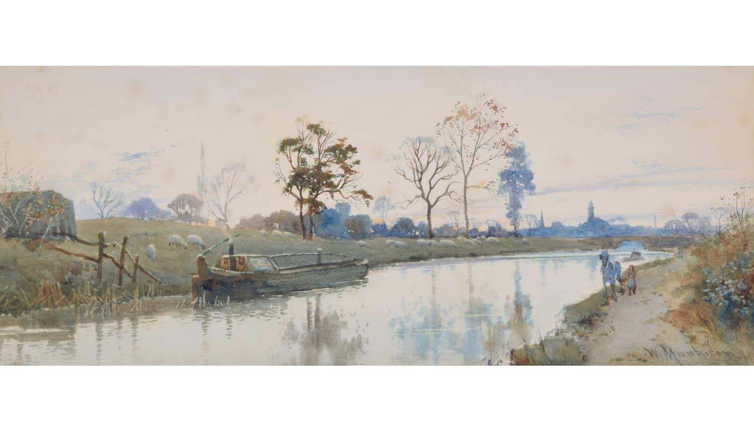 Spires Of Oxford From The Canal, Watercolour By William Matthison