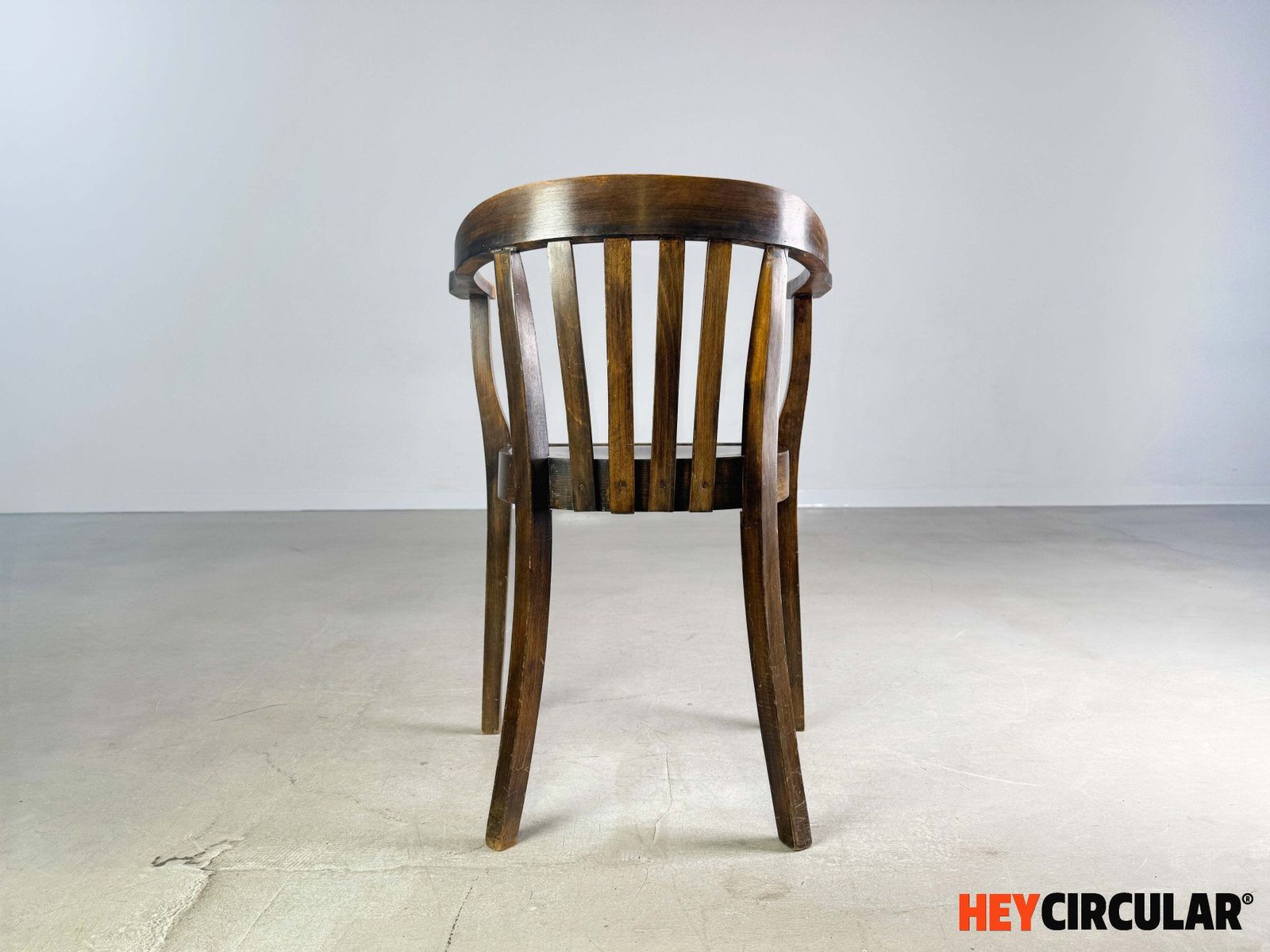 photo furniture Vintage Stoel – Gebogen Hout, Koffiehuis, Mid Century Fauteuil, Eiken