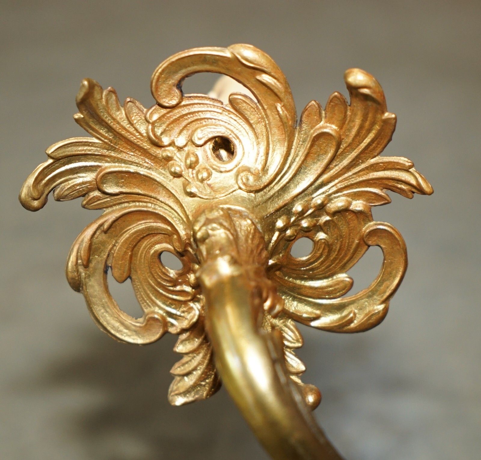 Ornate Pair Of Stunning Antique French 1920's Bronzed Candle Sconce Wall Lights photo vintage
