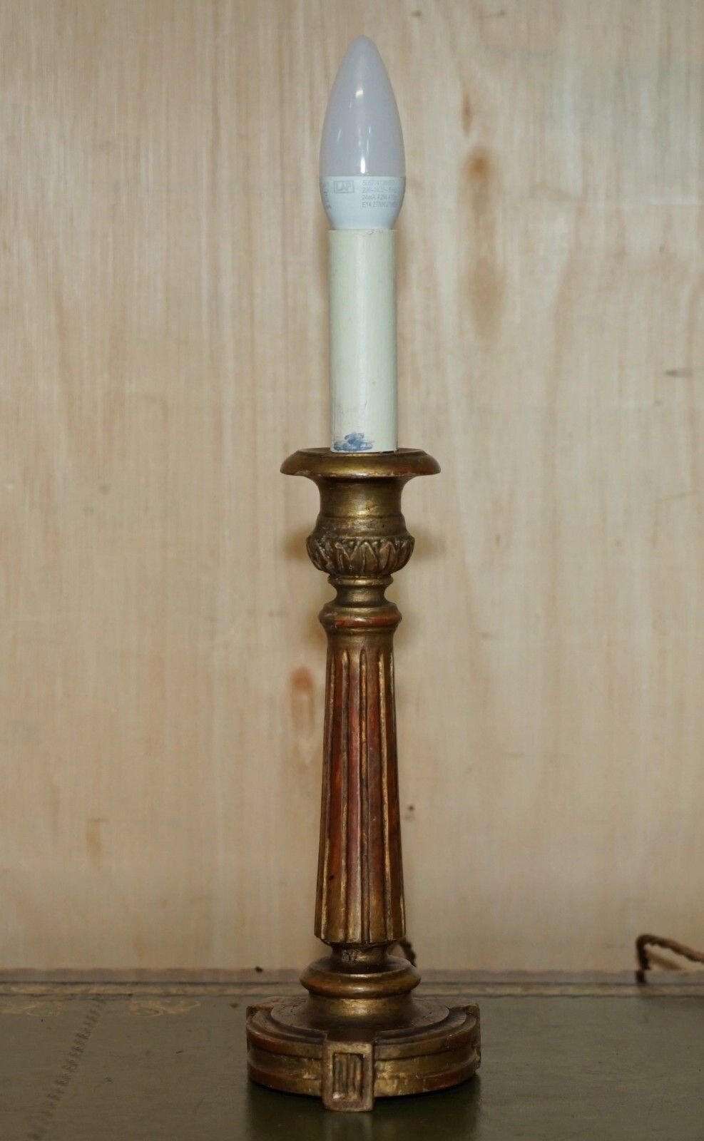 photo furniture Pair Of Circa 1900 Corinthian Pillar Desk Lamps Converted From Candelabras