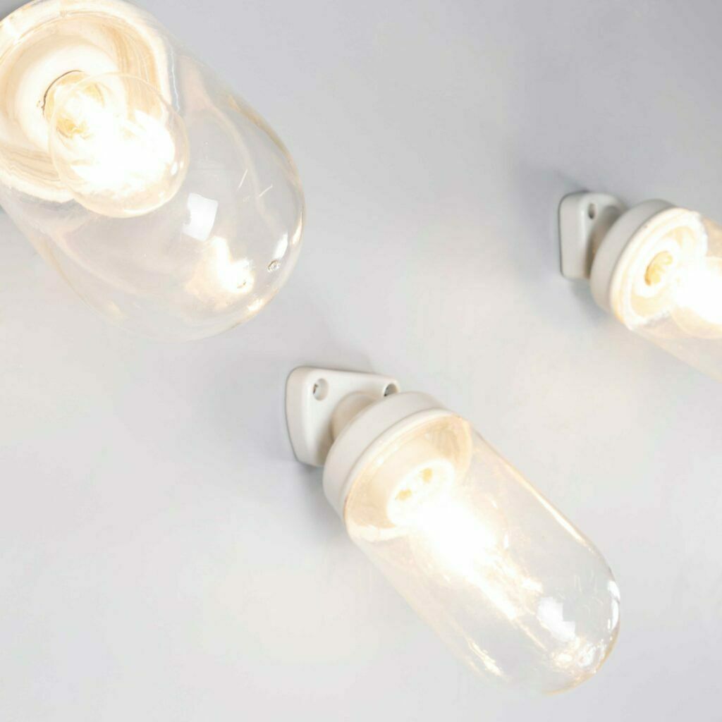 1950’s New Old Stock Cermic And Glass Angled Wall Lamps – Long photo 174.0