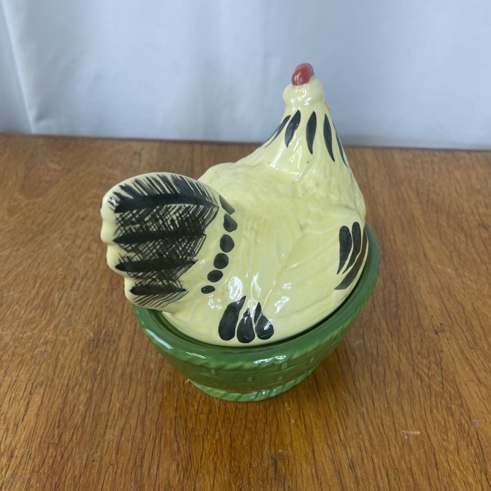 Ceramic Egg Holder Basket With Hood Rooster And Hen Hand Painted By Zellerkeramik 90s photo Home Decor