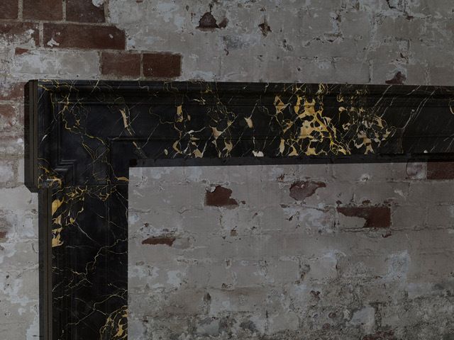 Portoro Nero Marble Surround, 1930s photo furniture
