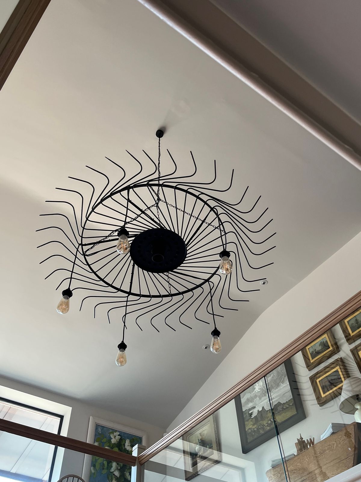 Upcycled Agricultural Chandelier, Wired For Bulbs. Perfect For Barn/Large Space. photo Lighting