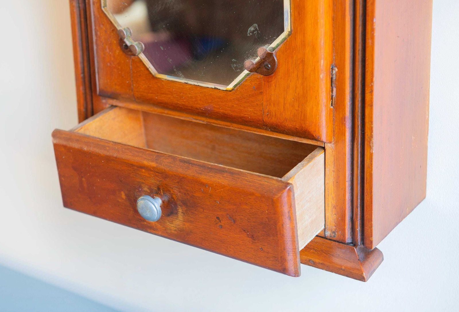 Wall Cabinet With Mirror, Antique Apothecary Chest, Art Deco Storage Unit, Dutch Medicine Cabinet, Bathroom Furniture photo 275.0