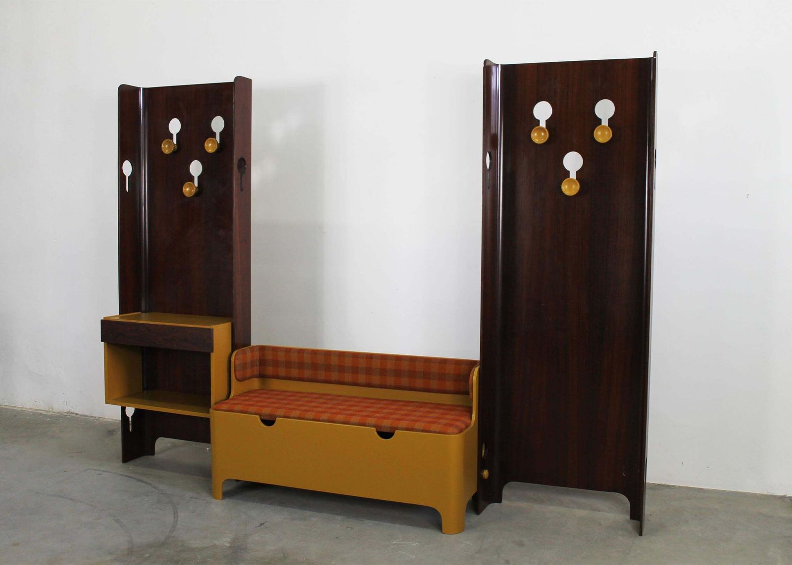 Carlo De Carli Entrance Hall Set In Plywood And Fabric By Fiarm 1960s photo Furniture