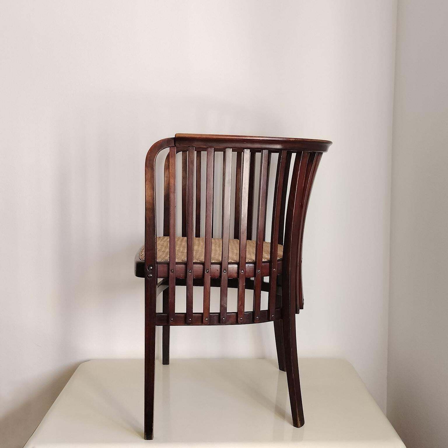 Marcel Kammerer Original Gerbruder Thonet Armchair Model 6522 In Beech And Cane 1909 photo Furniture