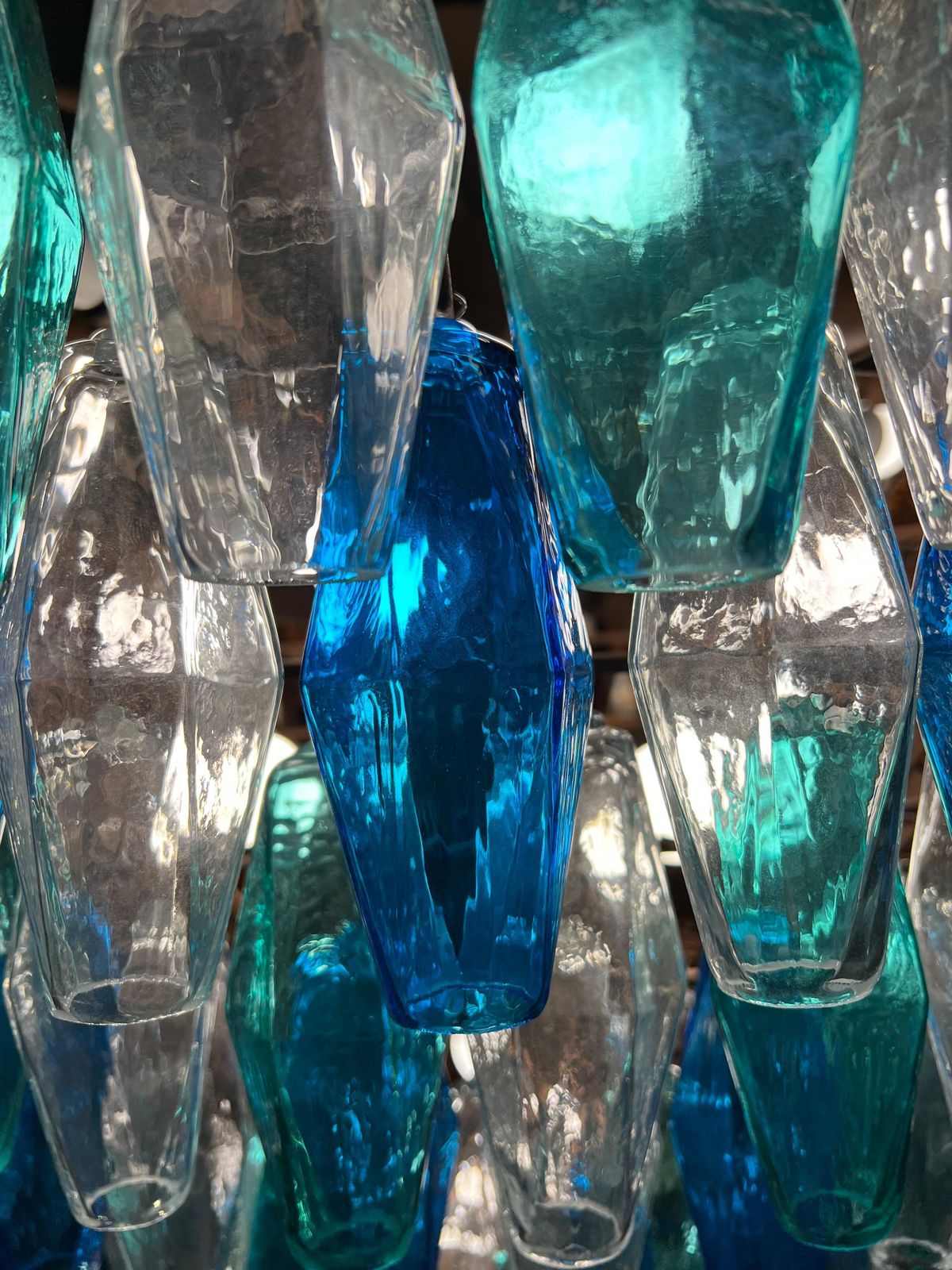 Huge Poliedri Chandelier By Valentina Planta. Murano photo Lighting