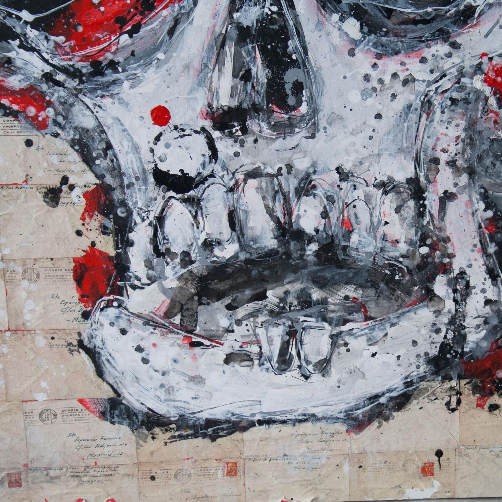 "Skull On Love Letters" By Aaron Bueso. Spain, 2018. photo for sale