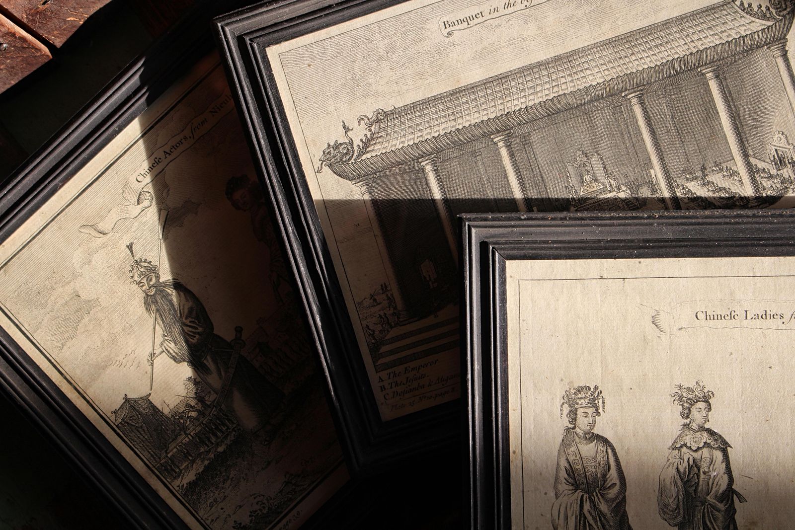 photo vinterior 18th Century Ethnographic Interest Asian Natives & Temples Framed Engravings