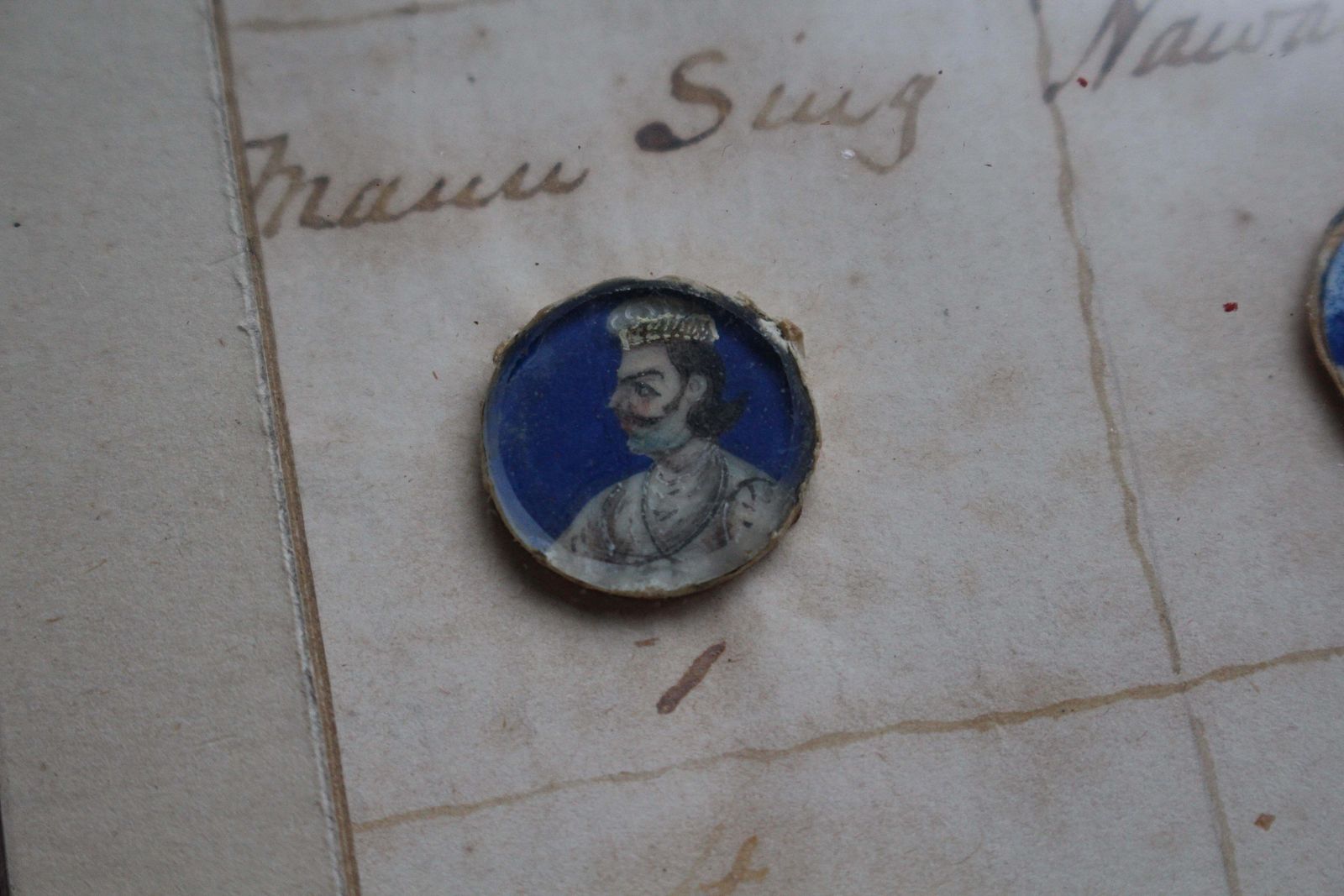 Art 19th Century Circa 1860 Button Miniature Portraits Indian Mutiny photo