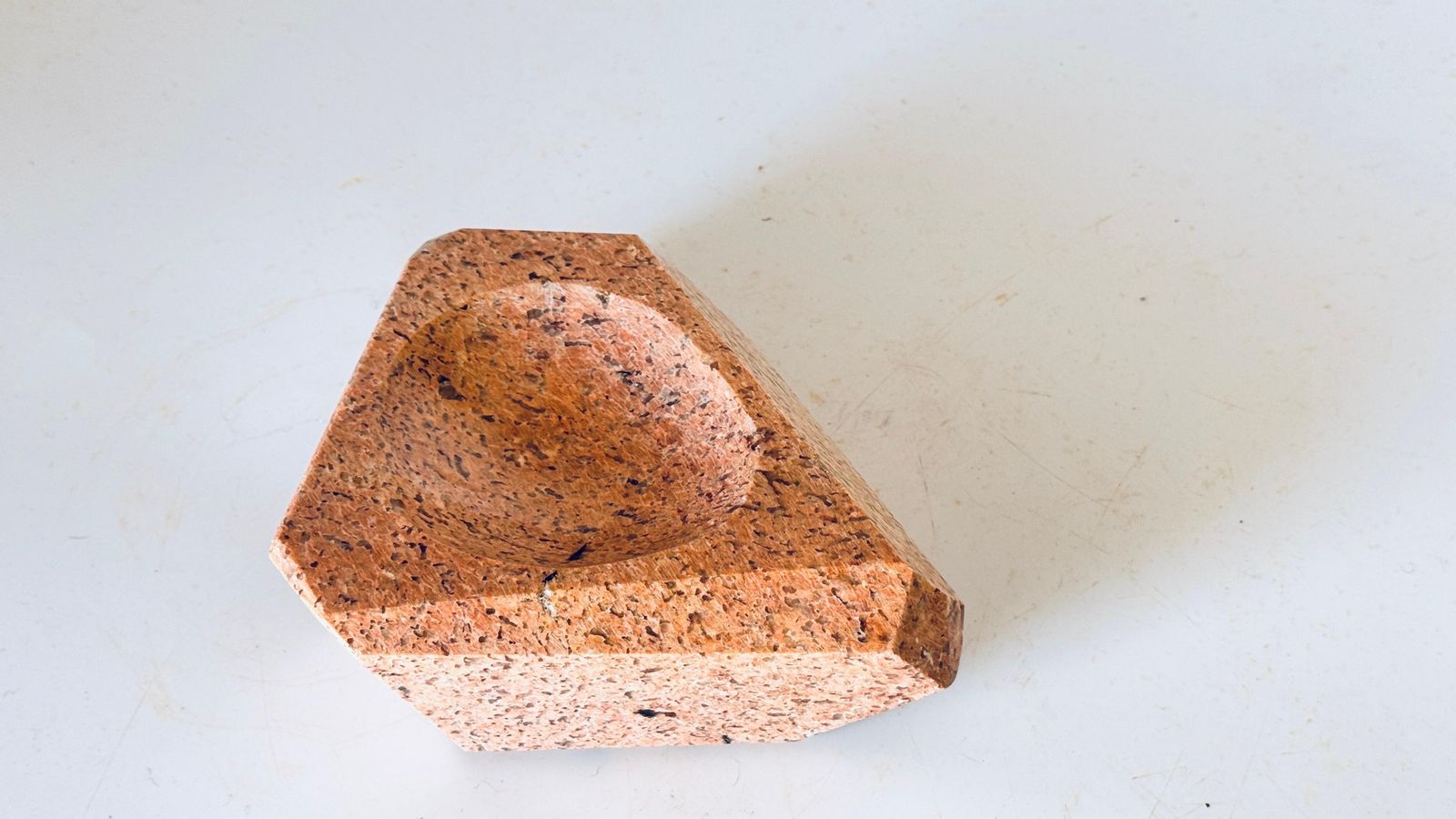 photo for sale Heavy Art Deco Ashtray, 1930s, Straight Lines Inspired By Bauhaus Pink Marble
