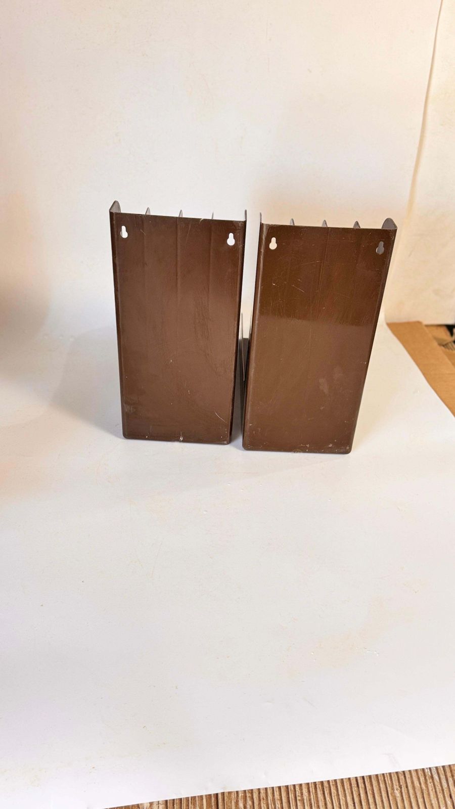 Pair Of 1970s French Plastic Shelves, Brown, With Curved Design  Brown Olor photo buy