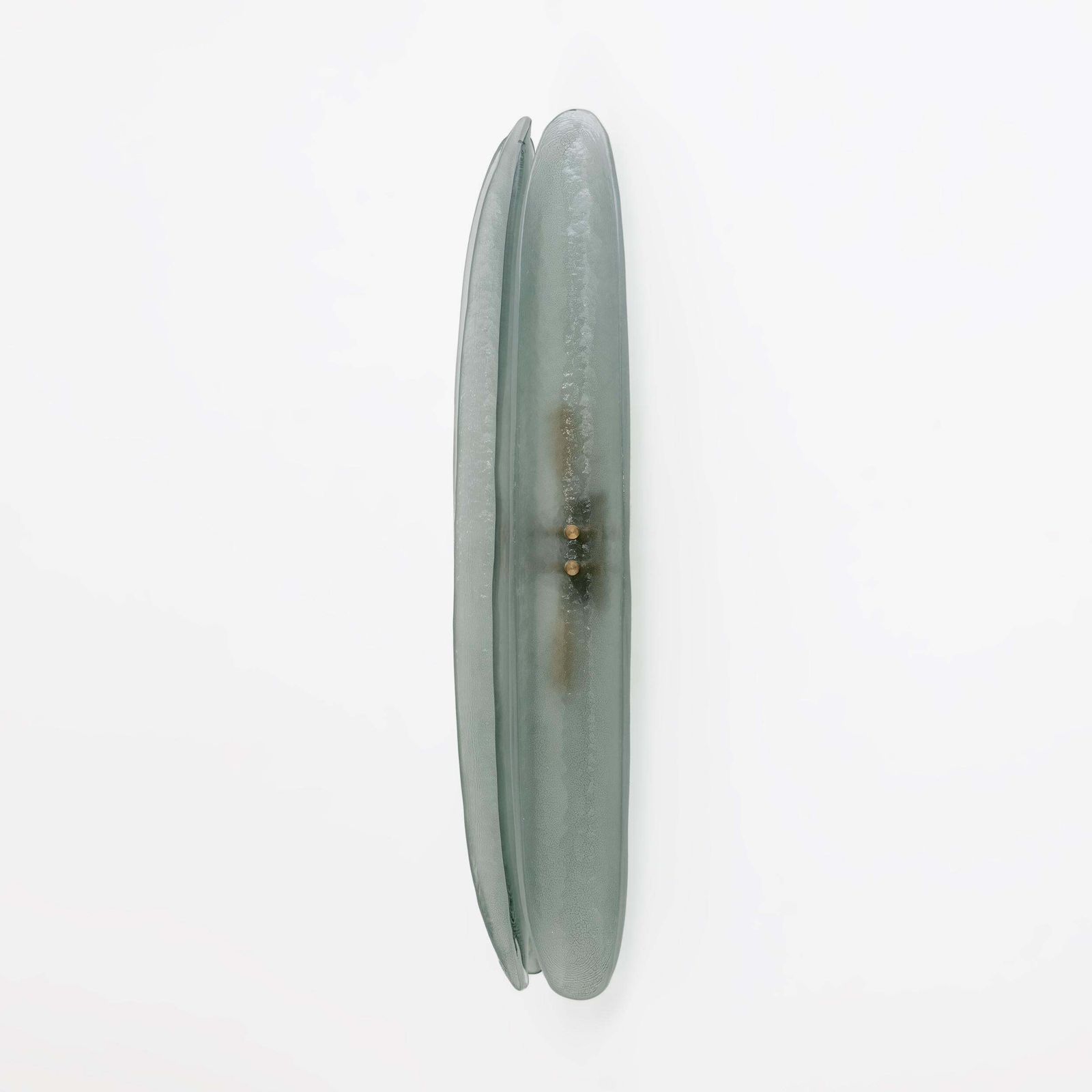 Pair Of Fontana Arte Style Mid Century Modern Aqua Green Murano Glass Sconces photo buy
