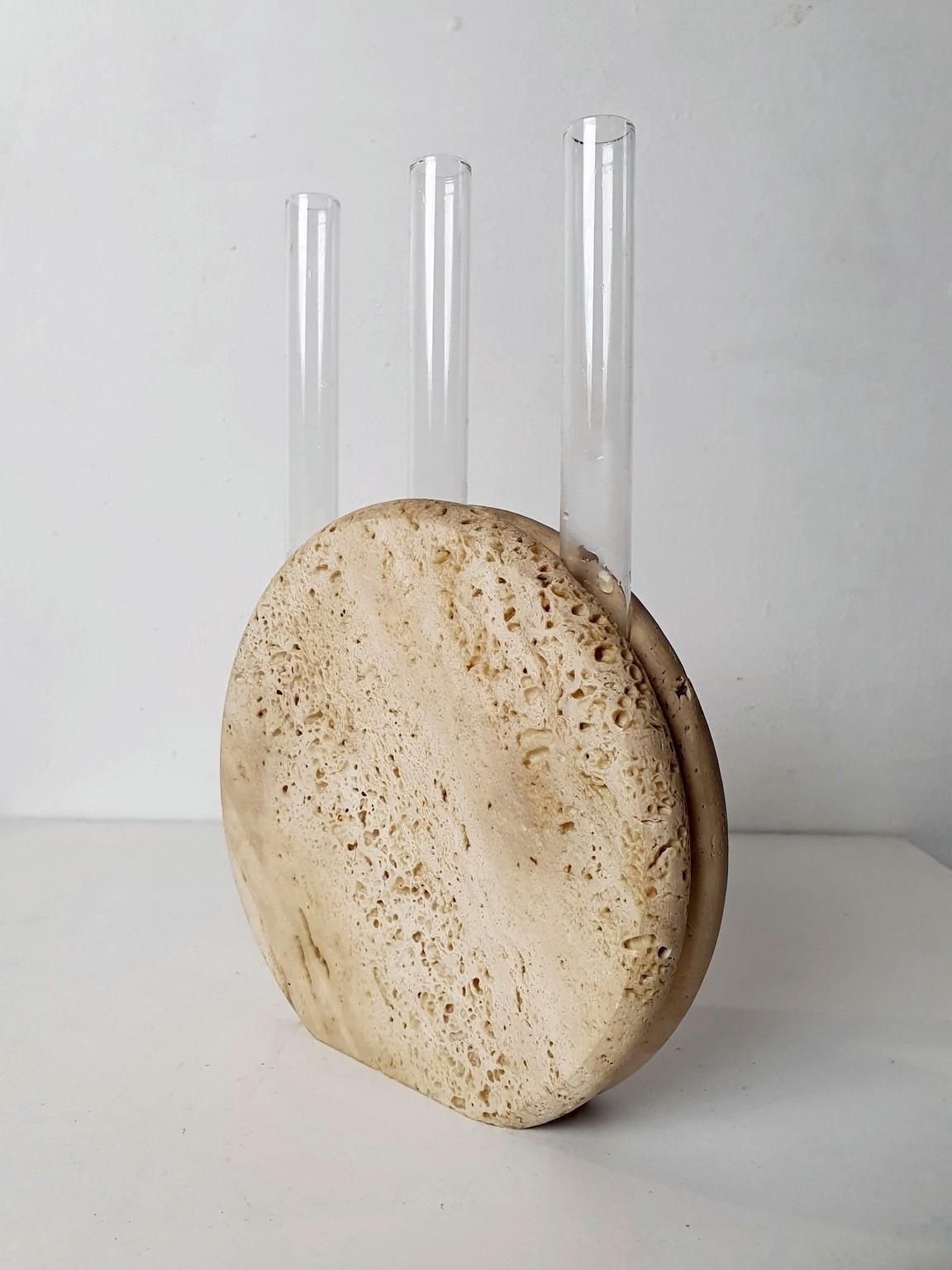 Travertine Vase By Fratelli Mannelli Italy 1970's photo 495.0