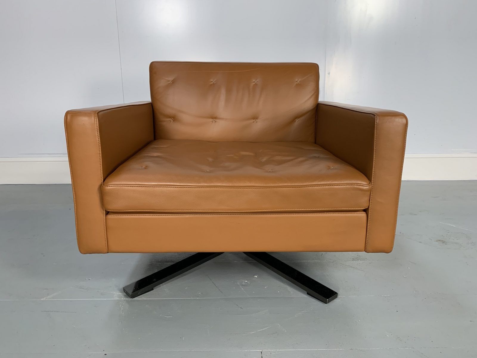 Pair Of Poltrona Frau “Kennedee” Armchairs – In Tan Brown “Pelle Frau Sc” Leather photo 4900.0