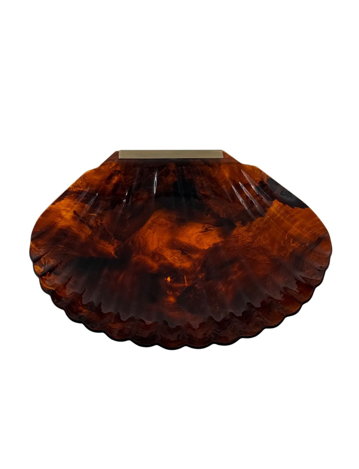 photo vintage Hollywood Regency Shell Shaped Centerpiece, Italy 1970s
