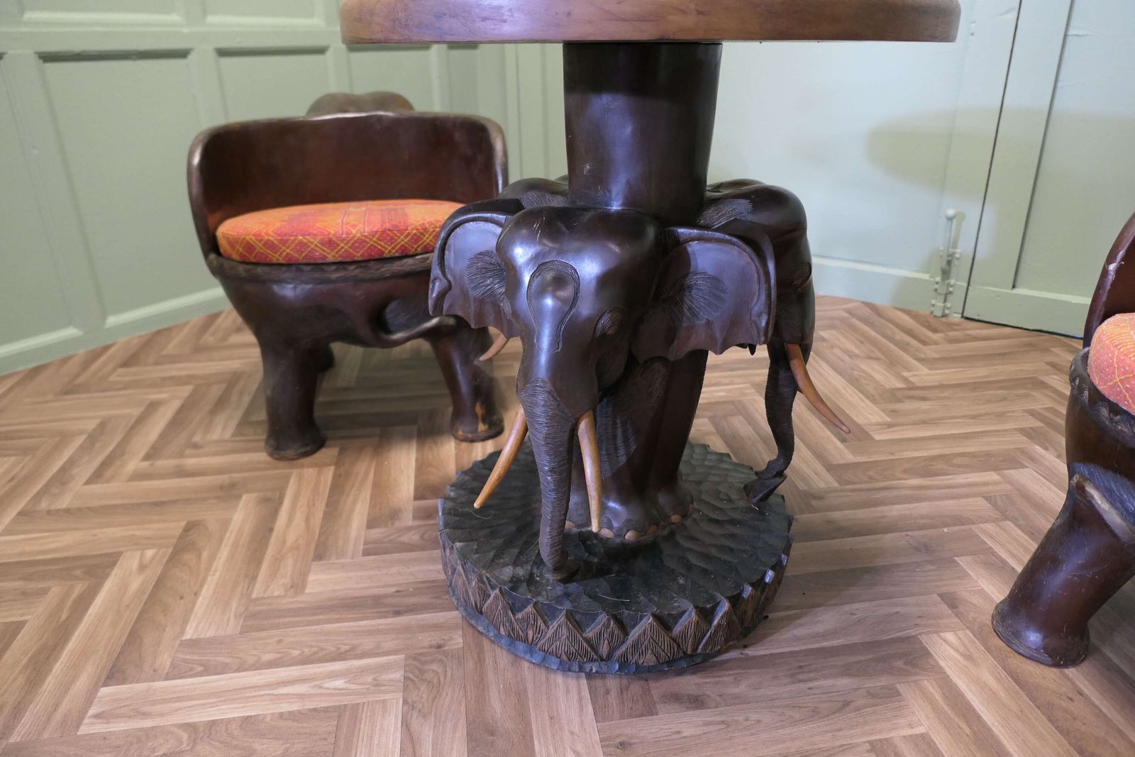 A Very Unusual Set Of Elephant Chairs And Table photo 3360.0