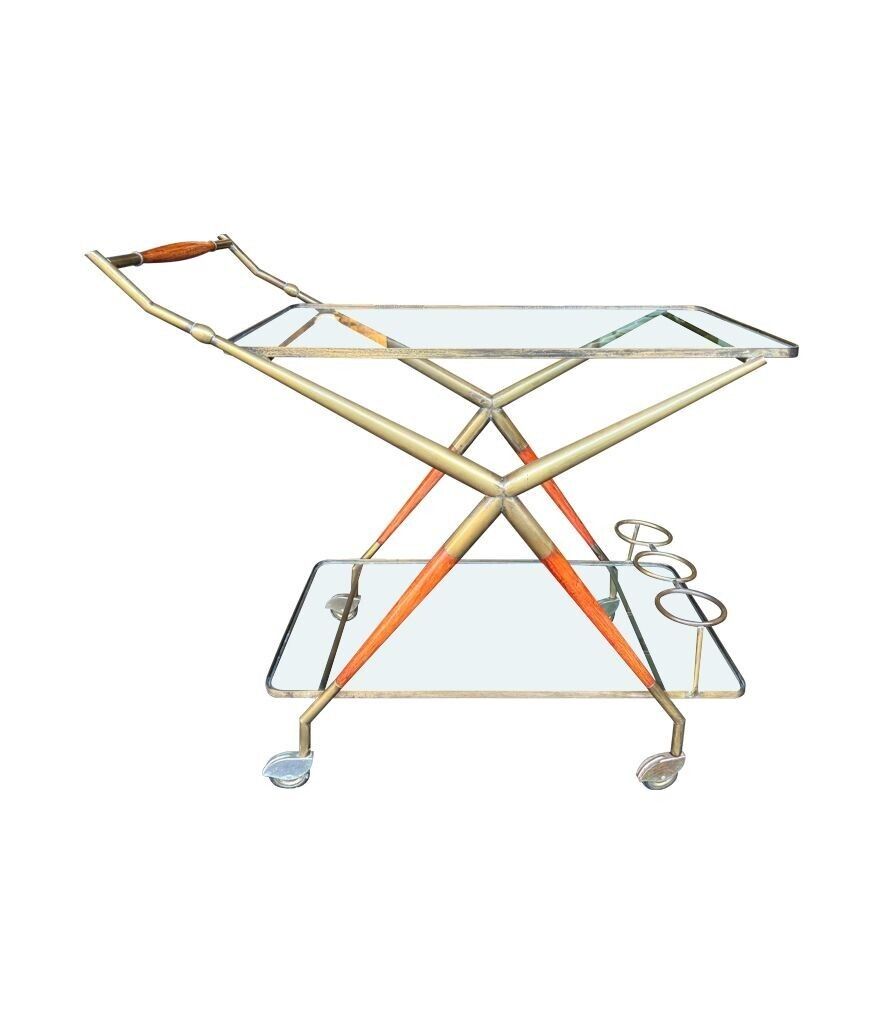 photo vinterior An Italian 1950s Brass And Lacquered Wood Bar Trolley By Cesare Lacca