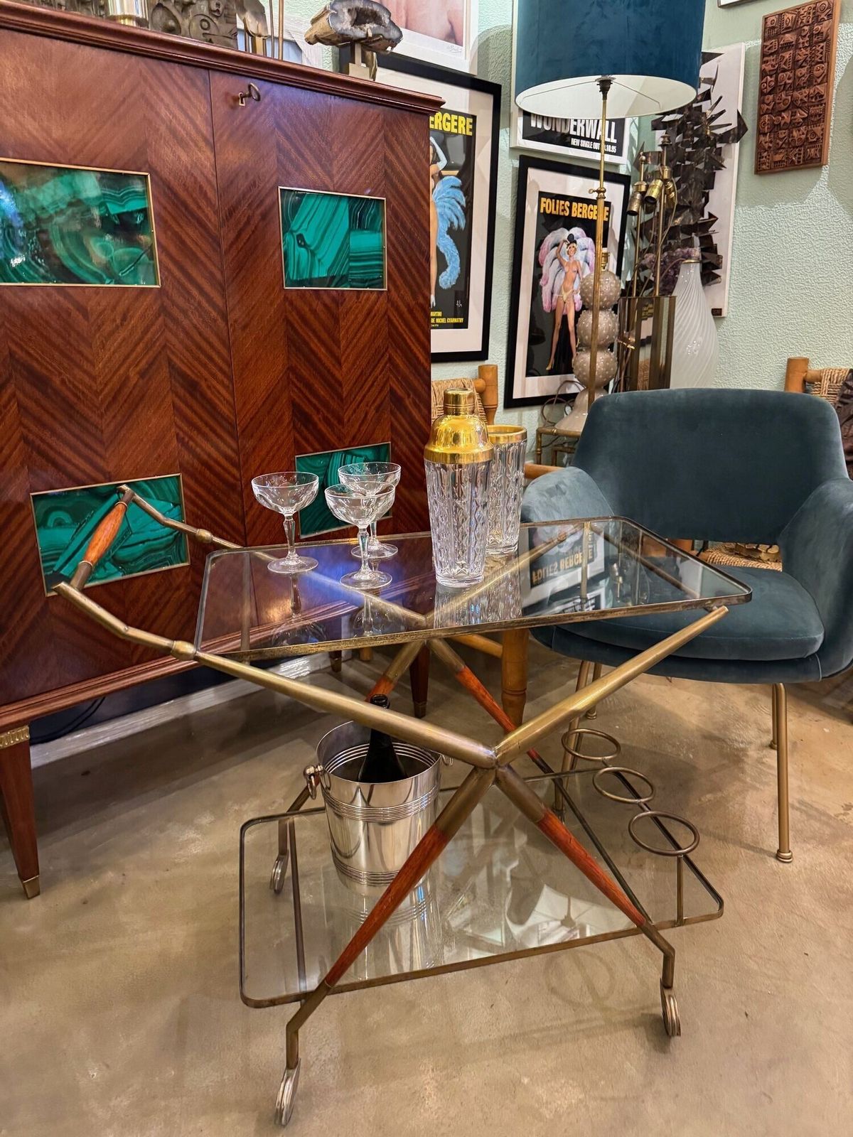 photo buy An Italian 1950s Brass And Lacquered Wood Bar Trolley By Cesare Lacca