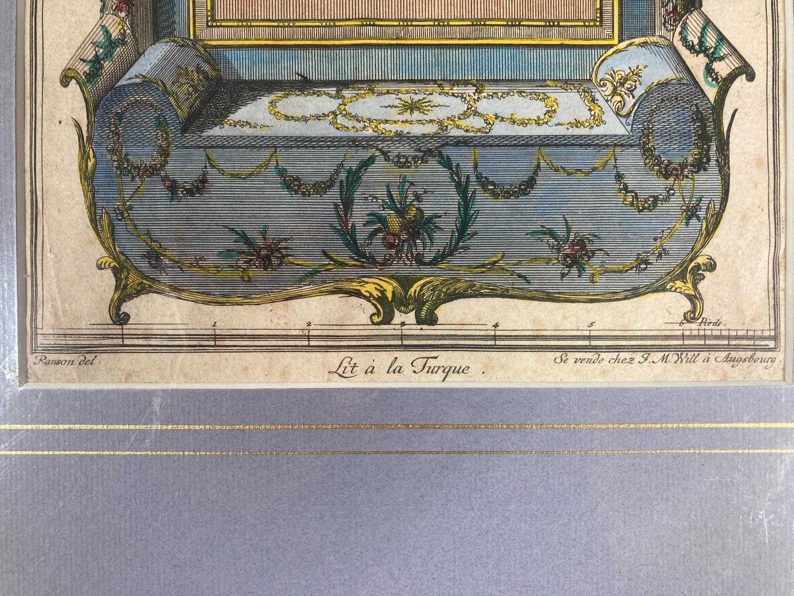 Stunning Rare Collectable Authentic 18th Century Antique Furniture Design Print   Perfect For Antiques Collectors & Art Lovers photo for sale