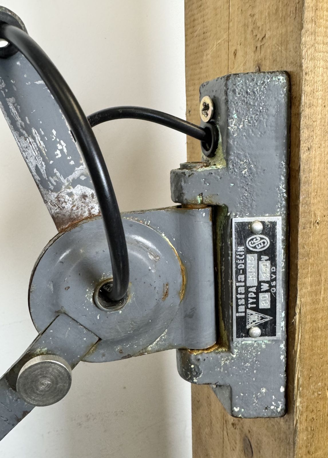 Grey Industrial Gooseneck Scissor Wall Lamp From Elektroinstala, 1960s photo furniture