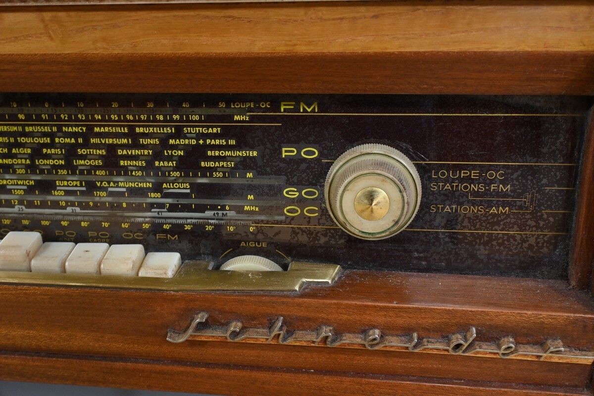 photo for sale Schneider Mahogany Radio Cabinet – Mid 20th Century