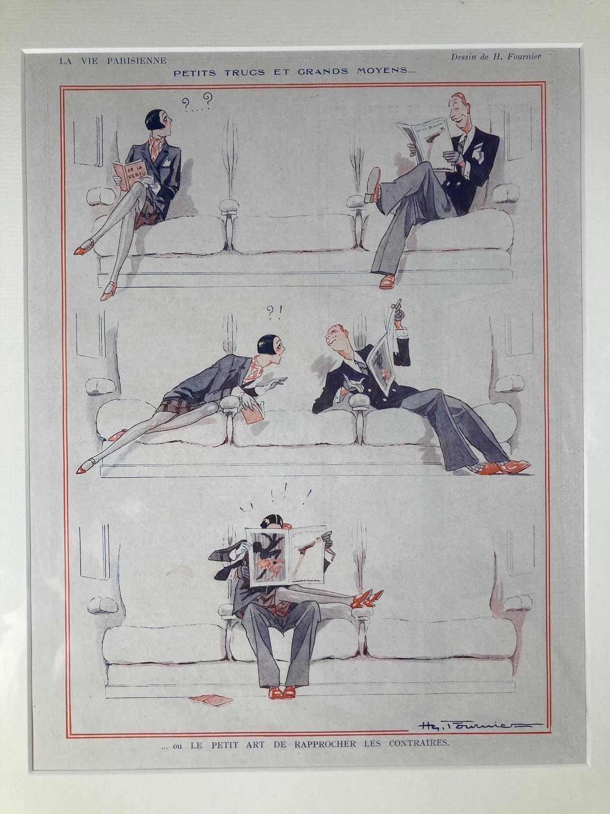 Authentic Antique 1926 By Henry Fournier From La Vie Parisienne   Vintage Art Deco Print photo furniture