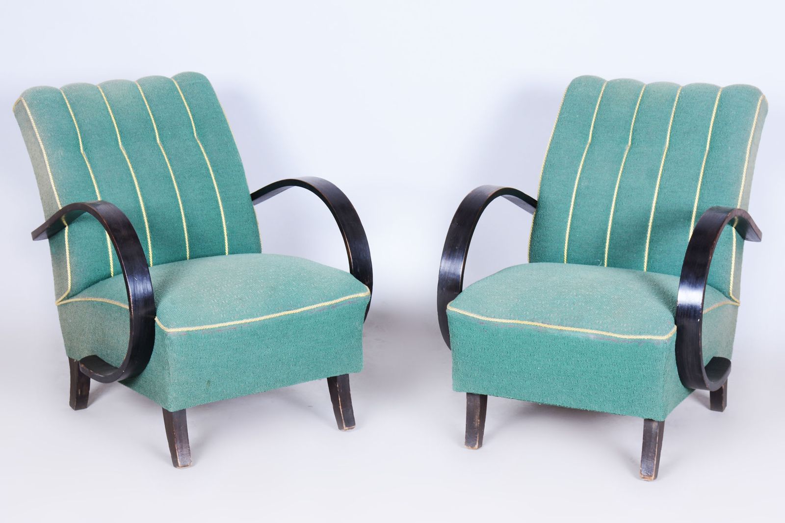 Pair Of Original Art Deco Armchairs, Jindrich Halabala, Up Zavody, Czech, 1930s