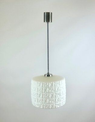 Mid Century Czech Milk Glass Pendant Lamp From Napako, 1960s photo buy