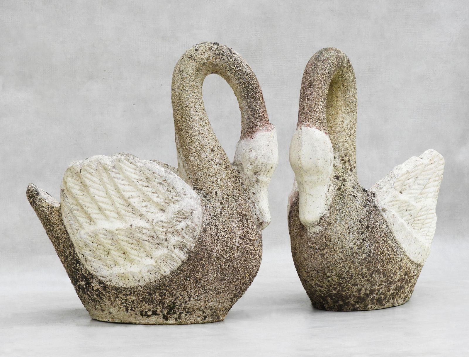 Pair Of Swan Planters C1960s France photo Garden Decor