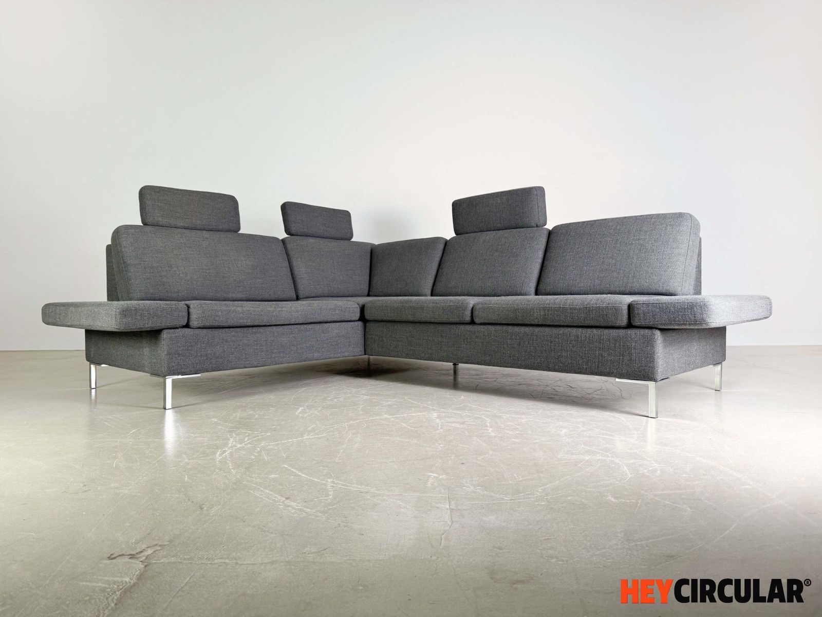 Corner Sofa Brühl Alba Design Sofa Couch With Chaise Longue Grey photo for sale