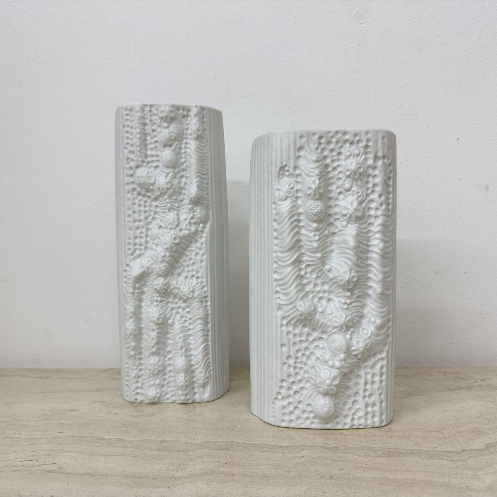 Martin Freyer Voor Rosenthal Bisque Reliëf Azu Vaas Op Art Jaren 1970 photo furniture