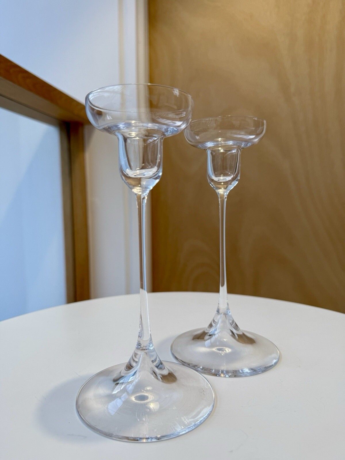 A Pair Of Dartington Glass 1960’s Crystal Candlesticks By Hans Eric Anderson D69 photo Home Decor
