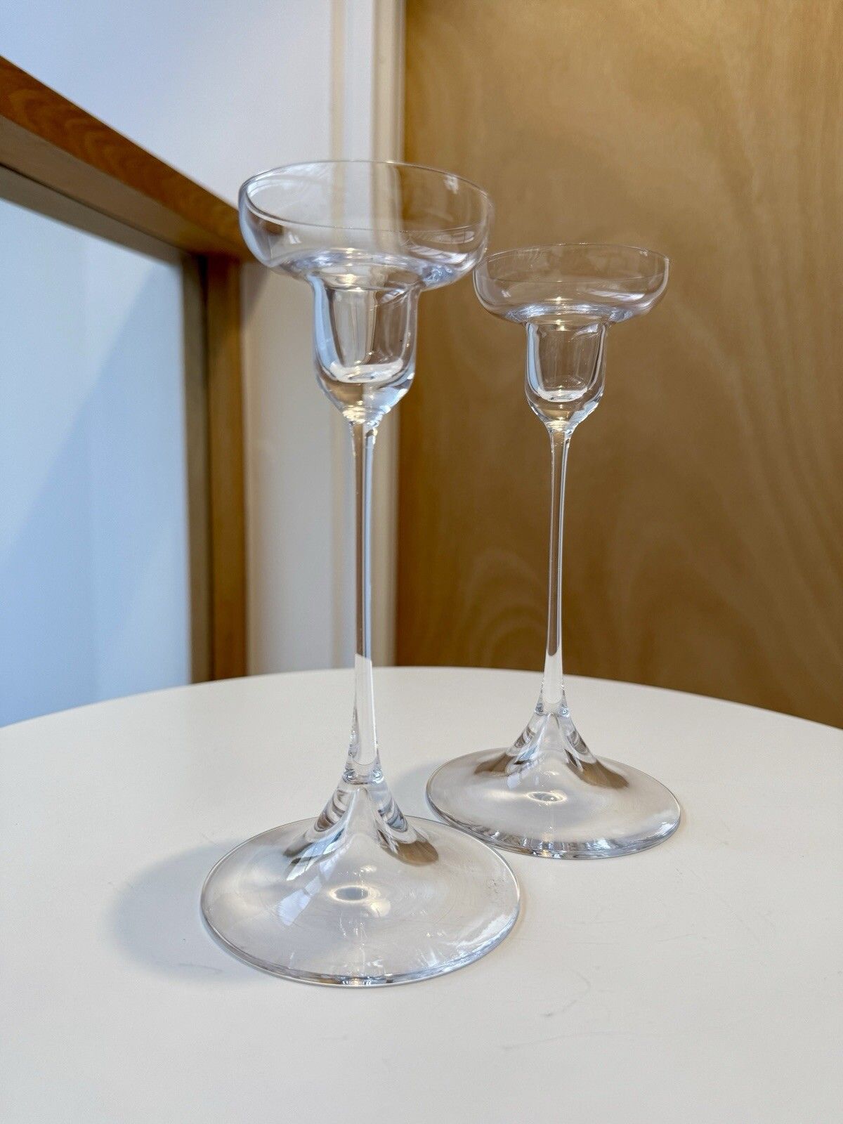 A Pair Of Dartington Glass 1960’s Crystal Candlesticks By Hans Eric Anderson D69 photo buy