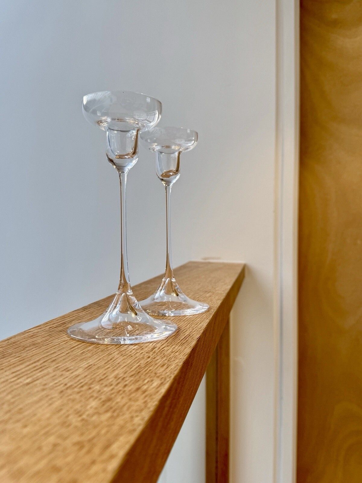 photo for sale A Pair Of Dartington Glass 1960’s Crystal Candlesticks By Hans Eric Anderson D69