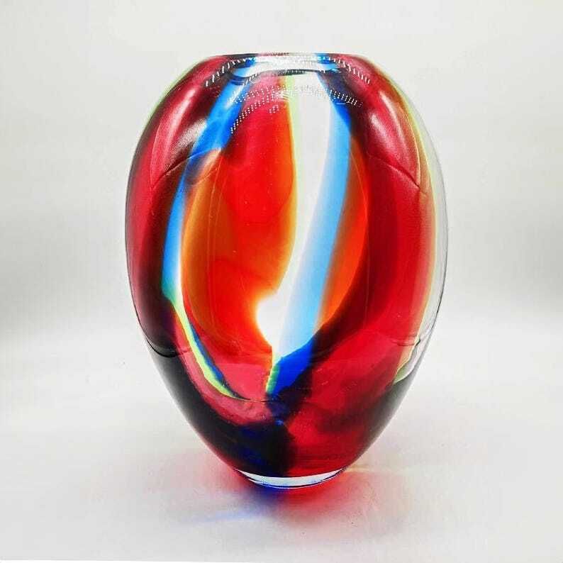 1970s Stunning Vase In Murano Glass. Made In Italy. photo for sale