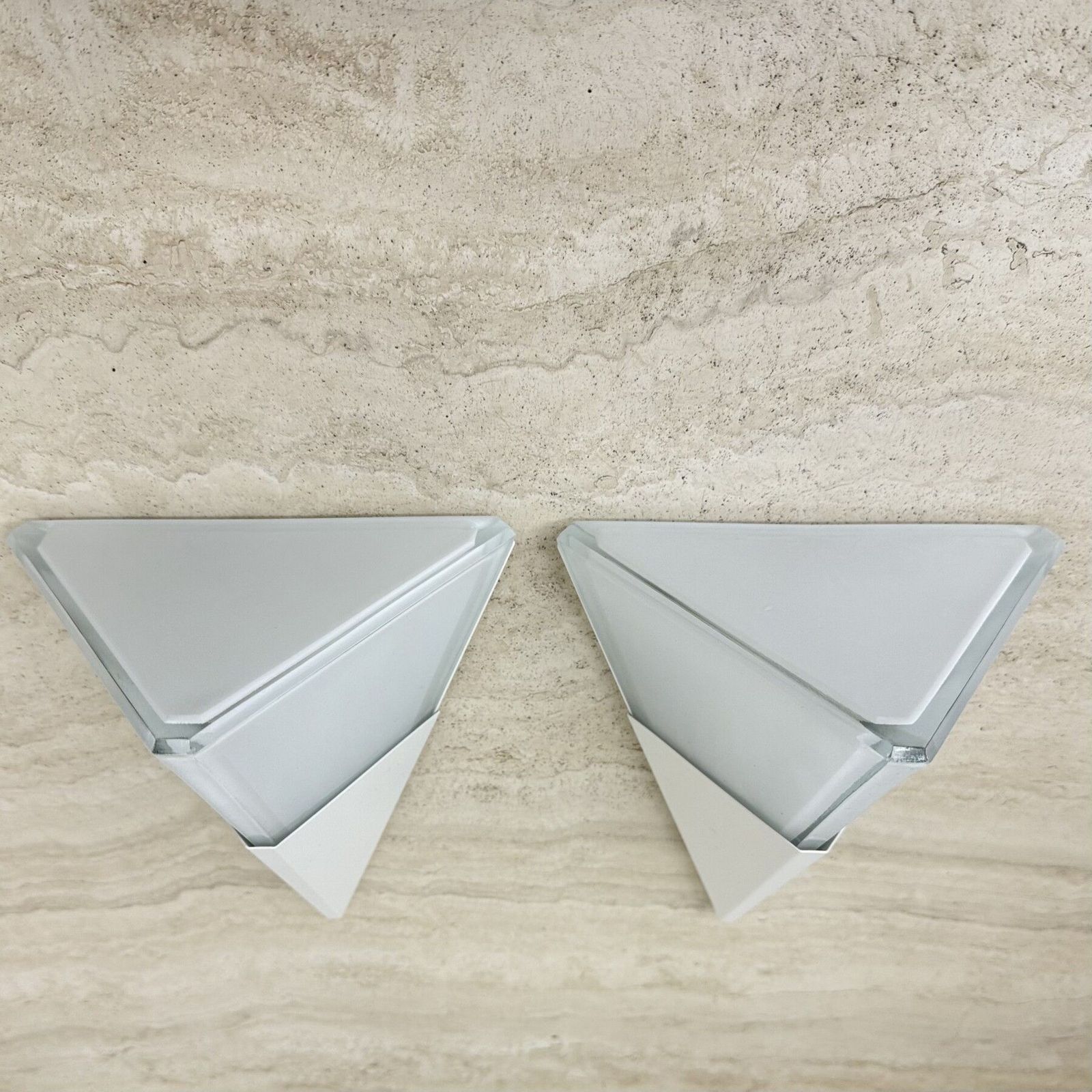 photo vintage Set Of 2 Limburg Glashütte Glass Wall Lamps Sconce , 1970s