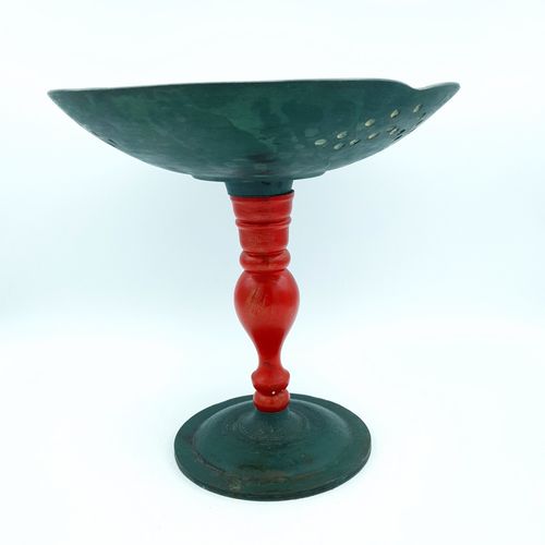 Thai Offering Tray Cast Metal Pedestal Offering Tray Flowers Betel Nuts Incense photo Home Decor